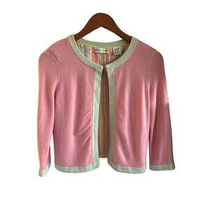 DANA BUCHMAN Bollero Cardigan Cashmere Lined Pick Light Green Size Small